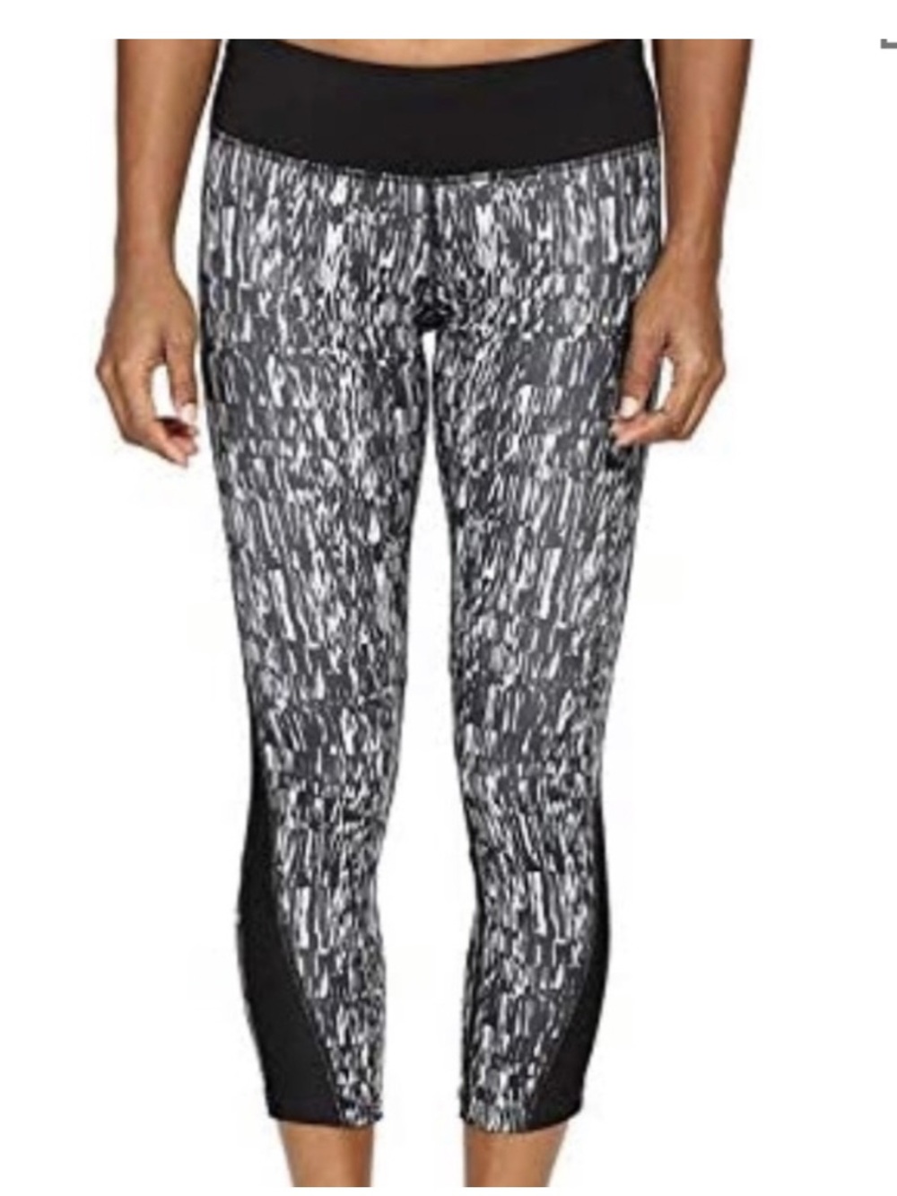 Women's Nike Power Fabric Print Dri-fit Running Crop Leggings Capris S Mesh